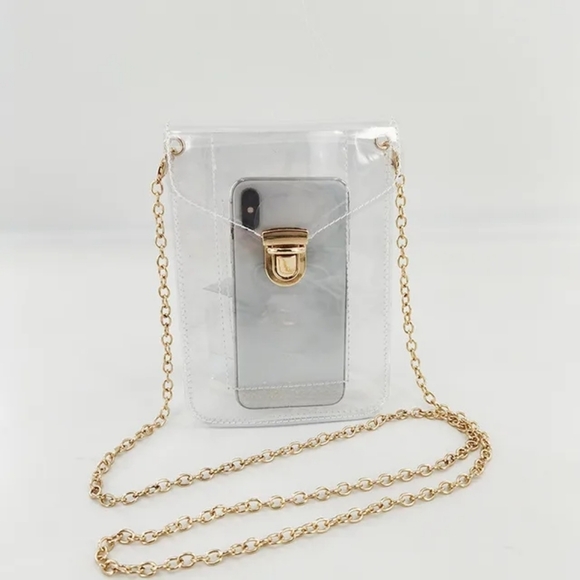 Women's Clear Stadium Approved PVC Transparent Phone Case Crossbody Purse - Picture 2 of 6